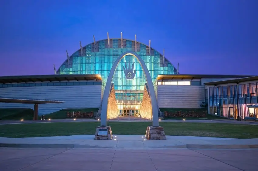 First Americans Museum at night. Oklahoma City