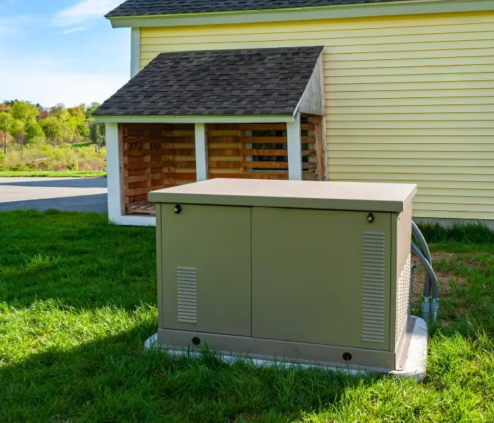 Outdoor residential backup generator installation