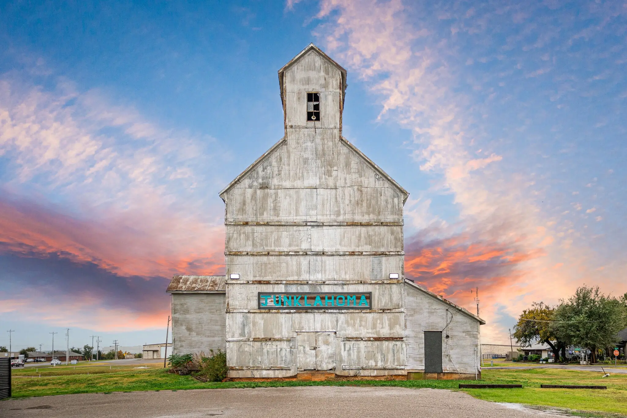 Iconic red rustic barn in Piedmont, OK.