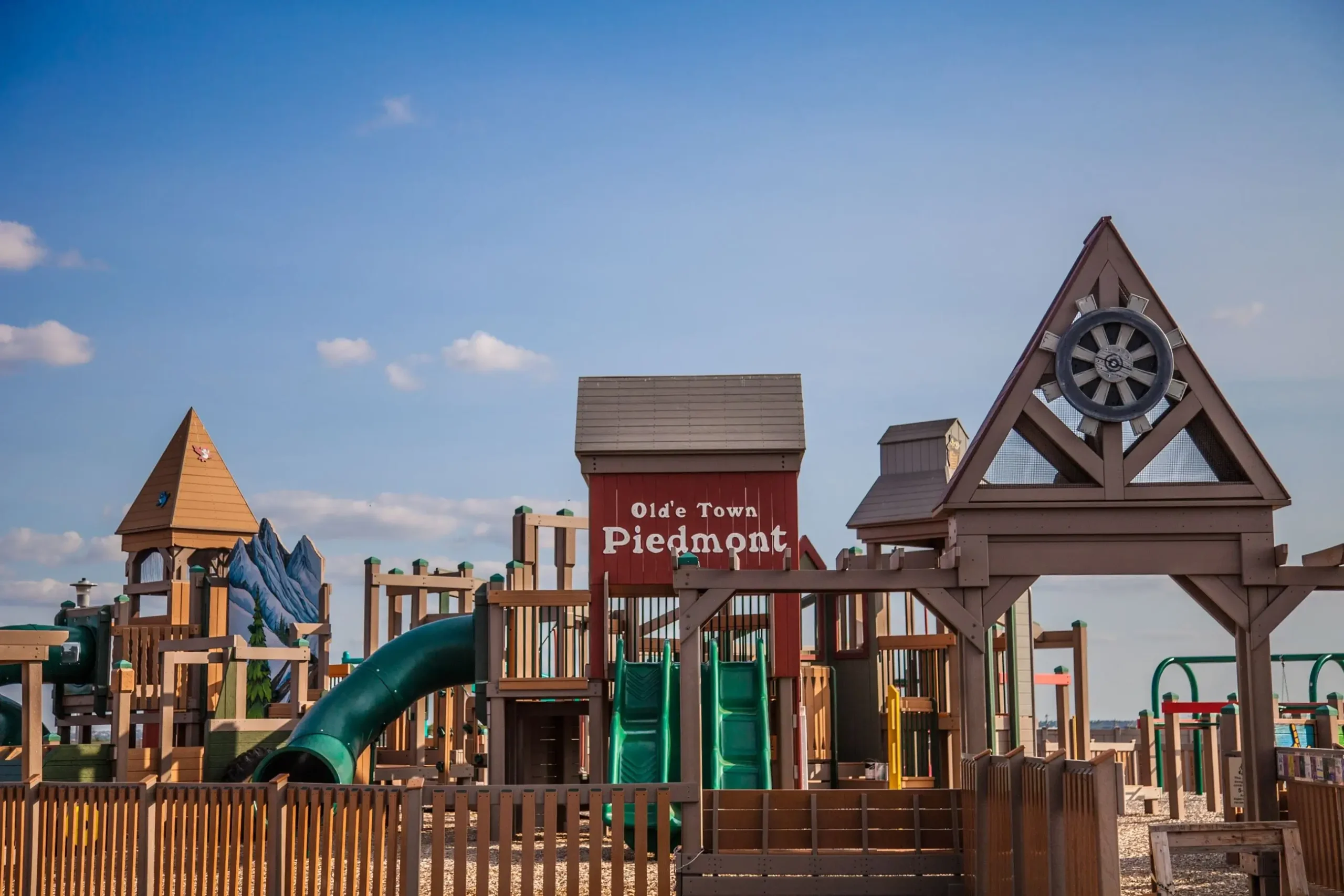 Playground equipment in Piedmont, OK Community Park.